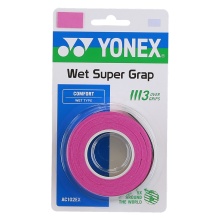 Yonex Overgrip Wet Super Grap 0.6mm (Komfort/glatt/leicht haftend) magentapink 3er